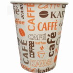 Kubek papierowy do kawy, herbaty z NAPISAMI CAFFEE  175 ml 50 szt