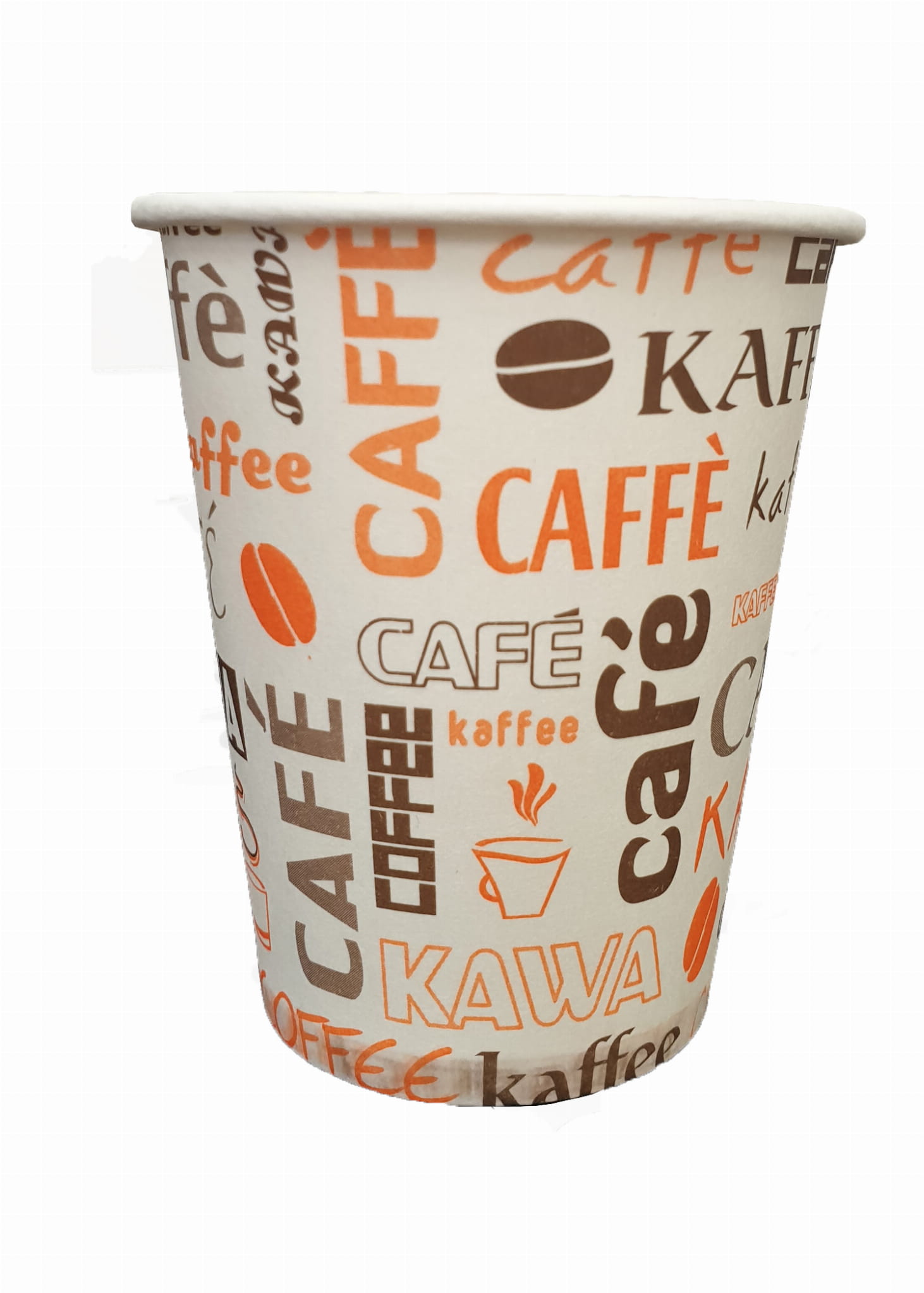 Kubek papierowy do kawy, herbaty z NAPISAMI CAFFEE  175 ml 50 szt